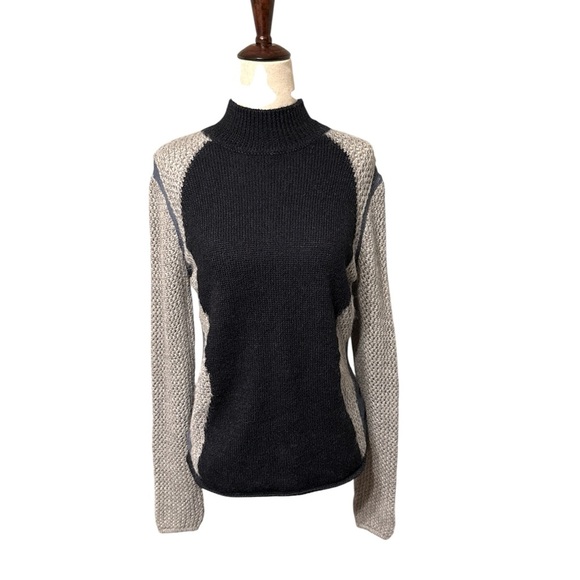 Helmut Lang Gray and Navy Alpaca Silk Blend Sweater - Picture 3 of 4